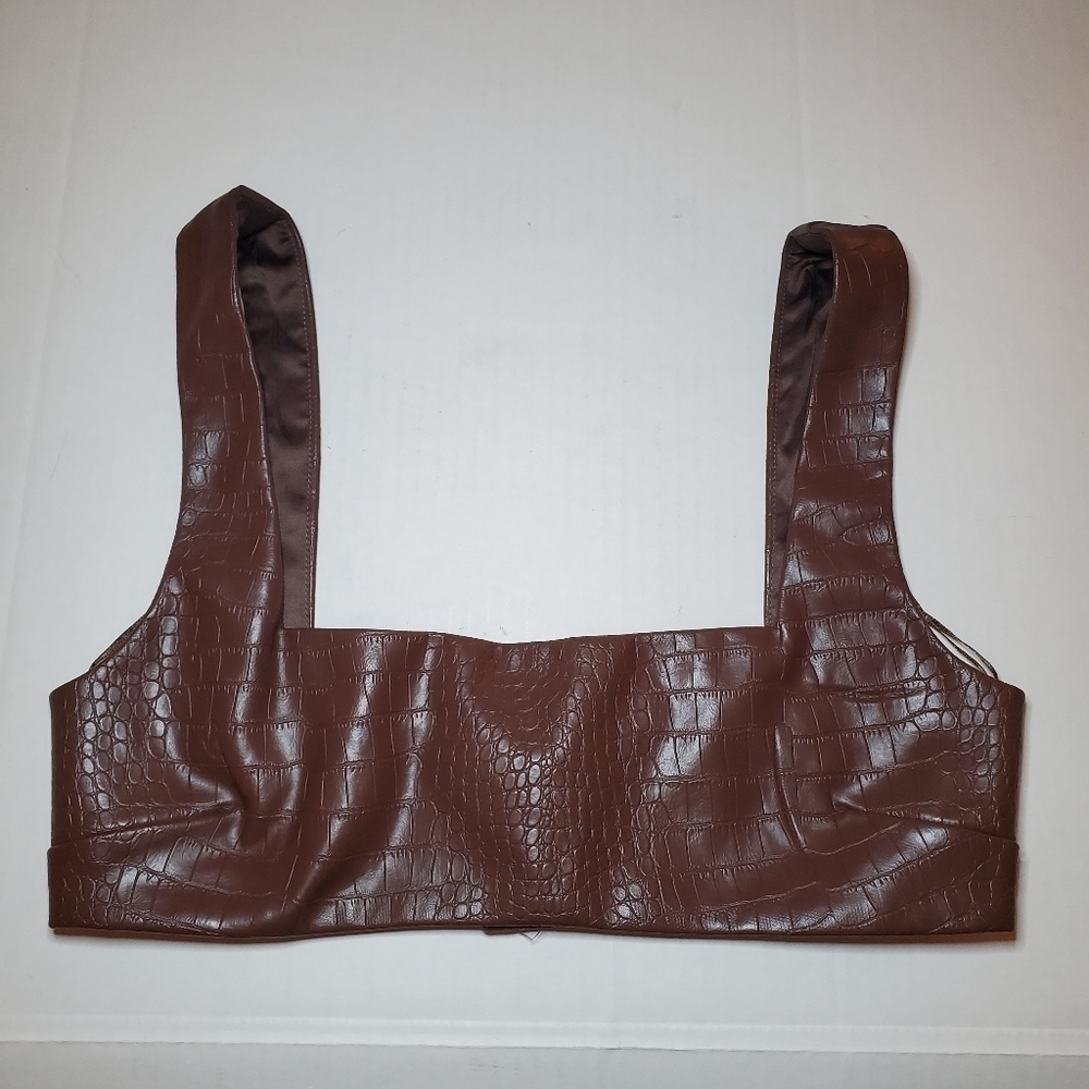 Meshki Brown Faux Leather Croc Sz S